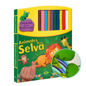 Jugando en la selva, animales con plastilina