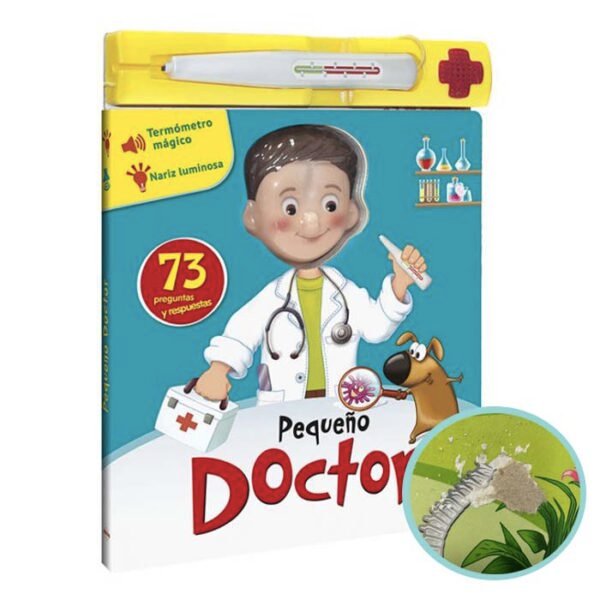 Pequeño doctor, libro con sonido con termómetro de juguete