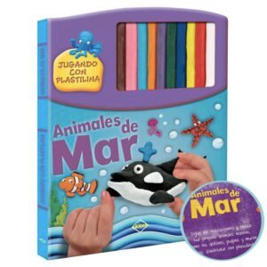 Animales del mar, libro con plastilinas de colores